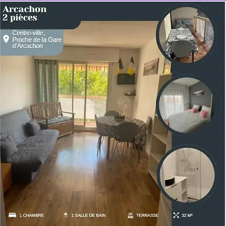 Totally Cosy Place - 3 People - 600 M De La Apartment Arcachon